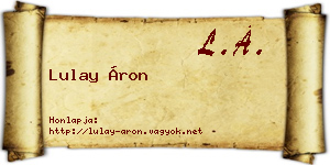 Lulay Áron névjegykártya